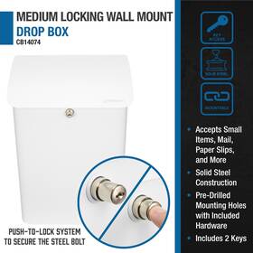 Cb14074 Barska City Postal Mail Delivery White Mailboxes Wall Mount Steel Key Locking