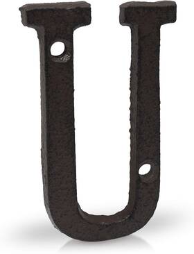 4559-u Basic Fundamentals 3-inch Cast Iron Letters For Wall And Mailbox - Letter U In