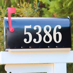 Dm006 Battoo Reflective White 4 Inch Mailbox Numbers Sticker Silver