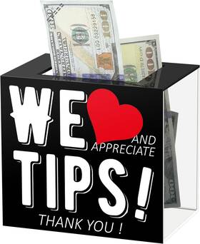 Beeveer 445018357396 Tip Jar Acrylic Box For Bartender Bars 6 X 4 5 Inch Collection