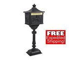 Best Choice Products Post Mailbox Lock Door Security Vintage Postbox Rainproof Roof Aluminum Black 751503023538