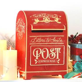 Bfxa0303 Big Fortune Letters To Santa Mailbox North Pole Post Vintage