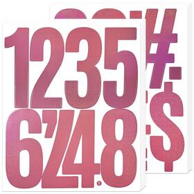Binlinhongo Blh250884 108 Large Number Stickers 5 Inch Self-adhesive Vinyl Pink