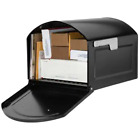 Black Extra Large Steel Post Mount Mailbox Magnetic Latch Outgoing Flag Sleek Black Extra Large Steel Post Mount Mailbox Magnetic Latch Outgoing Flag Sleek