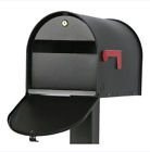 Black Post Steel Cast Brass Aluminum Locking Mount Security Heavy Mailbox Large