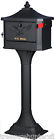 Black Postal Pedestal House Us Aluminum Mail Large Mailbox Home Letters Cast