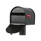 Black Steel Secure Locking Cast Mount Heavy Mailbox Aluminum Mailkeeper Duty