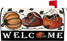 Bllesqelax 658359022794 Fall Football Welcome Mailbox Cover Magnetic Standard Size 18 X 2