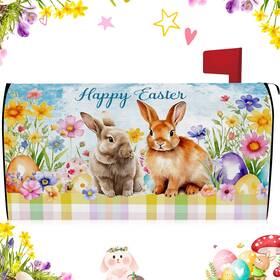 Blosssound-gey1473-dsfg Blosssound Easter Mailbox Cover Magnetic Standard Size 20 X 18 Inch Bunny Post B