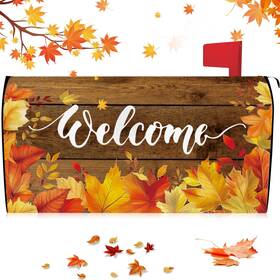 Gey-blosssound-2439 Blosssound Fall Mailbox Cover Magnetic Thanksgiving Post Box Decor Standard Size 20 X 18 In