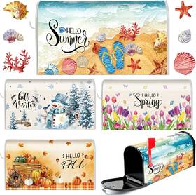 0604 Branded01 445010685640 4 Pcs Mailbox Covers Magnetic Standard Size 18 X 21 Inch For Holiday Christmas