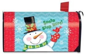 Briarwood . 818138022036 Santa Stop Here Magnetic Mailbox Wrap Cover Standard Size Christmas Winter