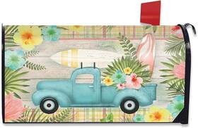 Briarwood Lane 840011643304 Tropical Pickup Truck Large Magnetic Mailbox Cover 8 Inch X 21