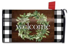 L01501 Briarwood Lane Farmhouse Wreath Spring Large / Oversized Mailbox Cover
