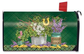 L01573 Briarwood Lane Lucky Potted Shamrocks St. Patricks Day Large Mailbox Cover
