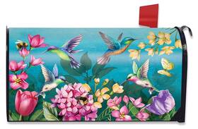 L02231 Briarwood Lane Springtime Hummingbirds Oversized Mailbox Cover