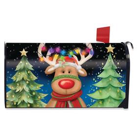 L02671 Briarwood Lane Festive Reindeer Oversized Mailbox Cover