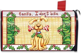 M00222 Briarwood Lane Santa I Donftt Bite Christmas Magnetic Mailbox Cover Dog Standard