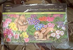 M00312 Briarwood Lane Premium Magnetic Mailbox Cover Inch Bunny Friends All Weather Vinyl