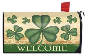 M01258 Briarwood Lane Shamrock Welcome St. Patricks Day Mailbox Cover