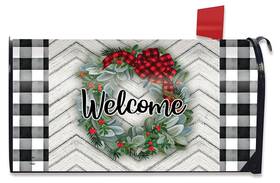 M01730 Briarwood Lane Winter Wreath Welcome Mailbox Cover