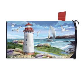 M01787 Briarwood Lane Lighthouse Sailboat Beach Summer Magnetic Mailbox Cover-standard