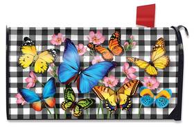 M01957 Briarwood Lane Checkered Butterflies Spring Magnetic Mailbox Cover