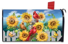 M01958 Briarwood Lane Cardinals And Sunflowers Summer Mailbox Cover