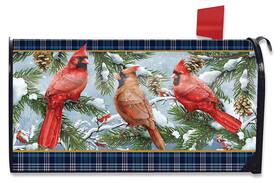 M02110 Briarwood Lane Wintertime Cardinals Mailbox Cover