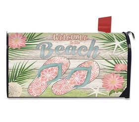 M02252 Briarwood Lane Welcome To The Beach Flip Flops Magnetic Mailbox Cover-standard