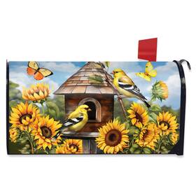M02510 Briarwood Lane Goldfinches And Sunflowers Mailbox Cover