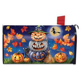 M02652 Briarwood Lane Halloween Pumpkin Stack Mailbox Cover