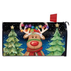 M02671 Briarwood Lane Festive Reindeer Mailbox Cover