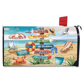 M02705 Briarwood Lane Beach Signs Mailbox Cover