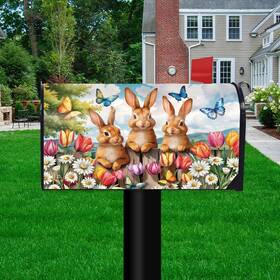 M02711 Briarwood Lane Bunny Greeting Mailbox Cover