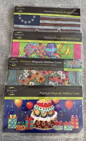 Mbbl-m00590 Briarwood Lane Four Magnetic Mailbox Covers-american Flag/easter/birthday/floral