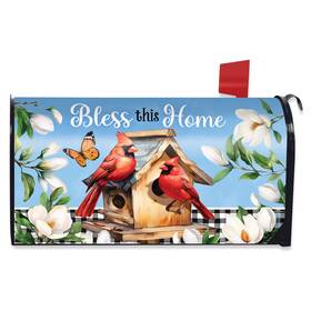 Briarwood Lane Mbbl-m02493 Bless This Home Cardinal Mailbox Cover - Standard Size