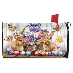 Briarwood Lane Mbbl-m02505 Welcome Bunny And Basket Mailbox Cover - Standard Size