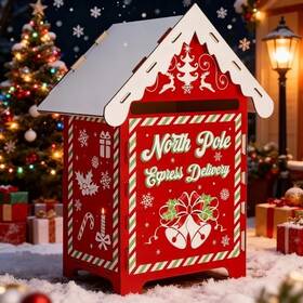 Xan-brightrow-0362 Brightrow 13.8 X 9 7 Inch Christmas Mailbox Letters To Santa Claus Wooden Red North