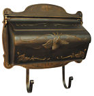 Shf-1001-brz Bronze Hand Mailbox Lite Rubbed Special T--200 Horizontal Floral
