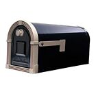 Bm16bsnec Brunswick Large Steel Post-mount Mailbox Black With Brushed Nickel Plain