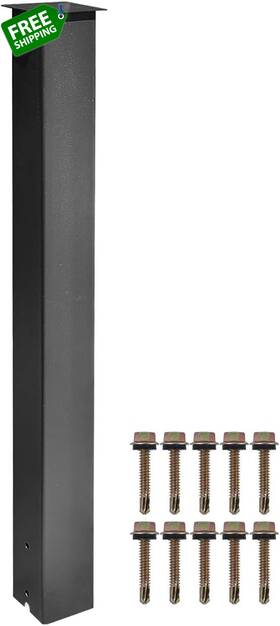Btowin Vcf 445018828841 43 Inch Metal Mailbox Post Heavy Duty Steel Black Powder-coated Surface Support