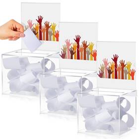 Cas-bucherry-34487 Bucherry 3 Pcs Acrylic Donation Box With Slot 5.9 X 5 Inches Clear Ballot Suggest