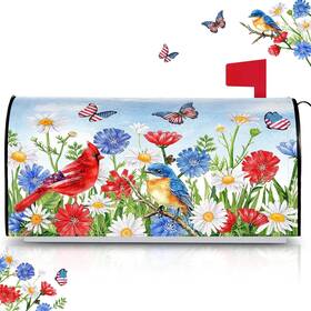 1390 Butterfly 705353914324 4th Of July Patriotic Mailbox Covers Magnetic Usa Blue Flower Letter B