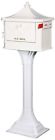 Cast Curbside Postal White Pedestal Aluminum Large Home Mailbox Letters Locking