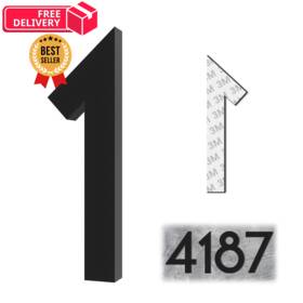 Cecilyarts 797999523978 3 Inch Self-adhesive Mailbox Numbers Modern House 1 Black