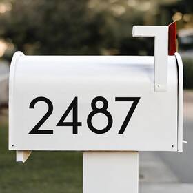 Xd001 Cecilyarts Modern Mailbox Numbers For Outside Black Self Adhesive 4 Inch 5 Sets