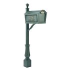 Chalet Mailbox Set W Aluminum Post Green 719455161791