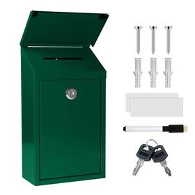 Ch-db-gn1 Chonovo Metal Suggestion Box Donation With Slot Drop Lock And Key Collec