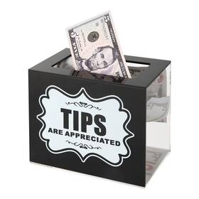 Ciaoher 709930303952 Acrylic Tip Collection Jar Donation Suggestion Box For Money Storage Containe